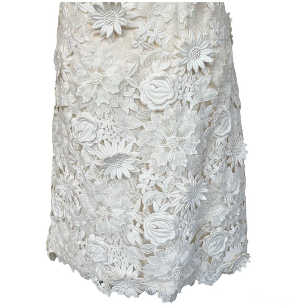 Tory Burch Merida White Floral Lace V-Neck Sleeveless Dress - Picture 6 of 15